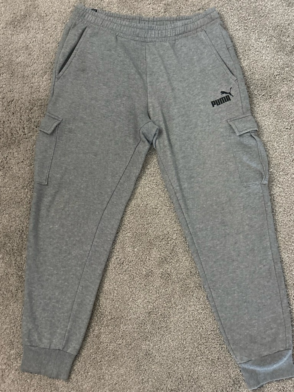 Puma Men's Heather Gray Cargo Joggers